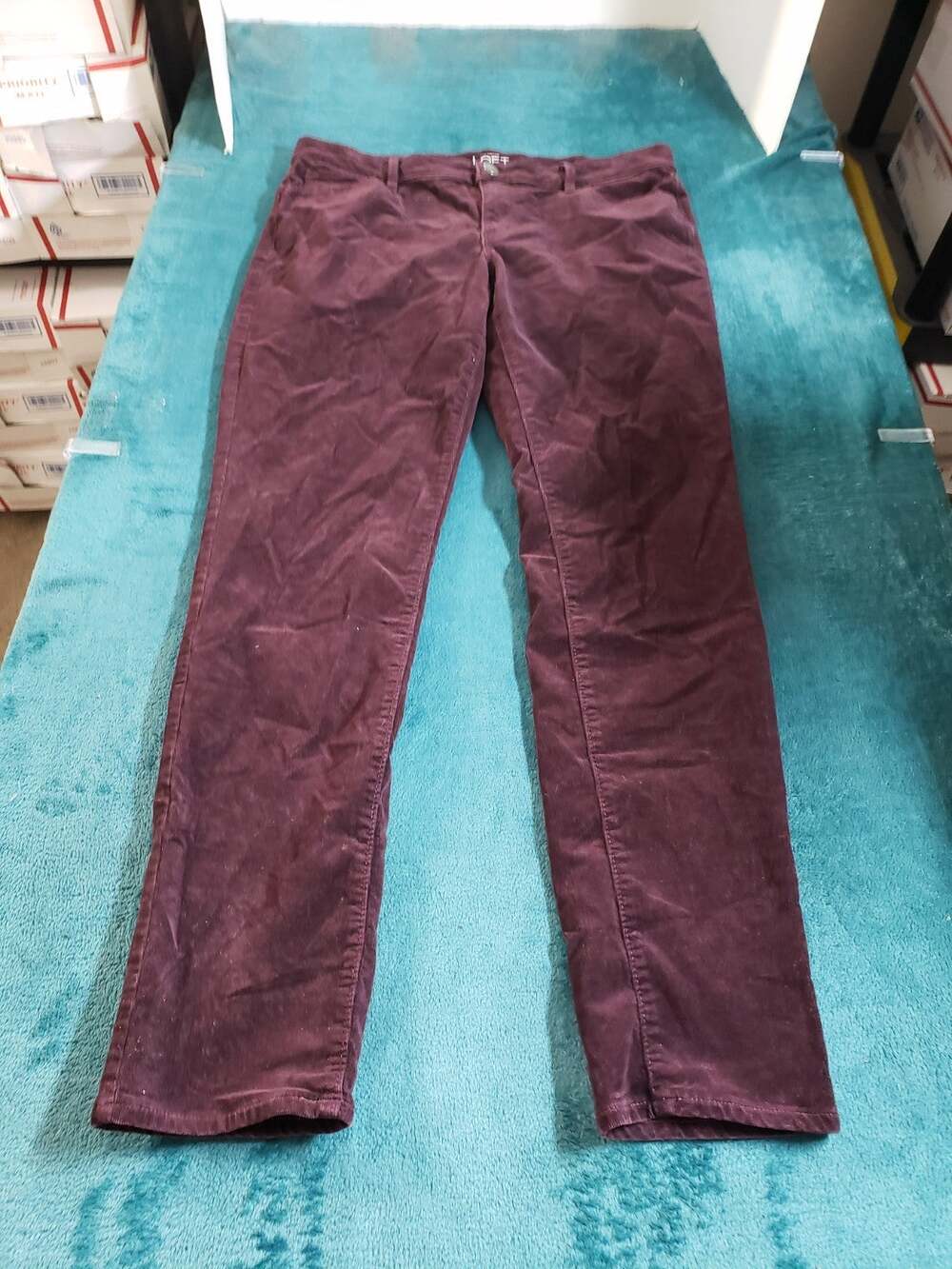Loft Jeans Size 10 Womens Red Corduroy Stretch Pants Mid Rise Modern Skinny
